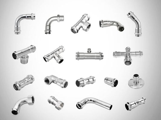 M Type / V Type Press Fit Fittings Polishing Stainless Steel Plumbing Fittings