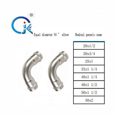 DVGW V Shape Inox Press Fittings Forged SS Plumbing Fittings