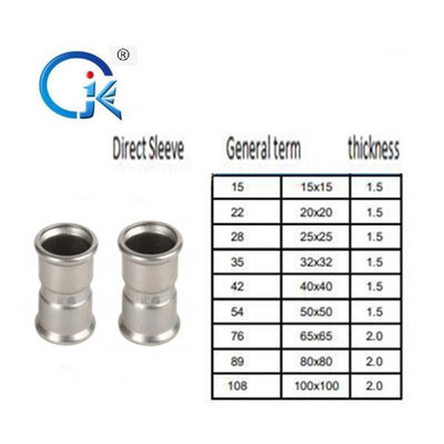304L / 316L Stainless Steel Press Pipe Fittings 2 Years Warranty