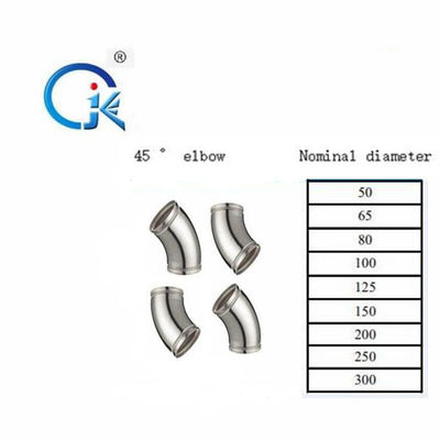 اتصالات لوله شیاردار OEM زانویی لوله فولادی 45 درجه نمونه رایگان